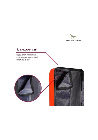 Vegmann Vela Kırmızı Orta Boy Valiz Kırmızı