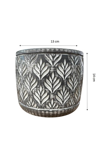 Bitki Tasarımı Ev Dekorasyon Antrasit Lotus Beton Saksı Çiçeklik Saksılık