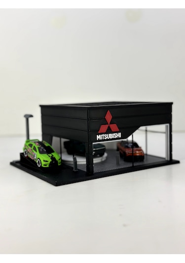 1/64 Ölçekli Mitsubishi Diorama Tasarımlı Araç Sergileme Garajı 3d Baskı