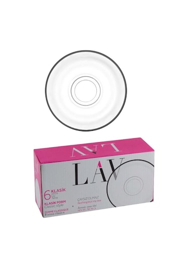LAV Klasik Cam Çay Tabağı  - 6 Kişilik