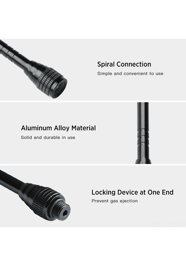 Shineyee Lixada Uzun Siyah Alüminyum Alyuminyum Fener Uzatma Çubuğu 21.5cm Çok Renkli