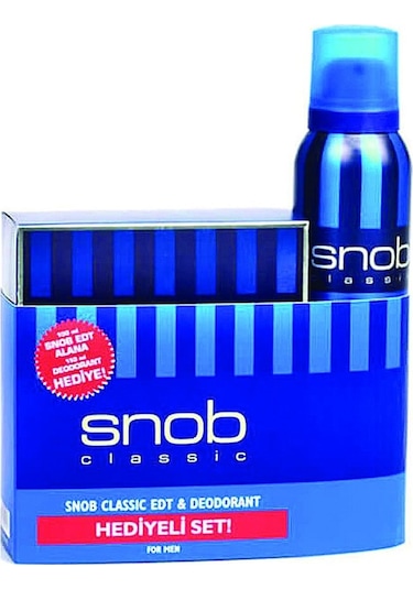 Snob Classic Erkek Parfüm EDT 2 x 100 ML + Sprey Deodorant 2 x 150 ML