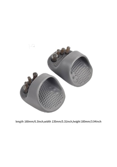 Suntek 2 Adet Akupresür Ayak Masaj Terliği Ayırıcı Ev Ofis Gri Gri