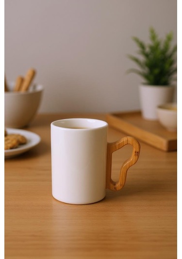 Bambum Fugu - Bambu Standlı 4'lü Kupa Seti Beyaz