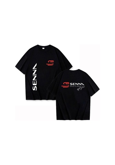 Snapbuy 2025 Erkek T-shirt Ayrton Senna Formula 1 Grafik Xxs-4xlblack Black