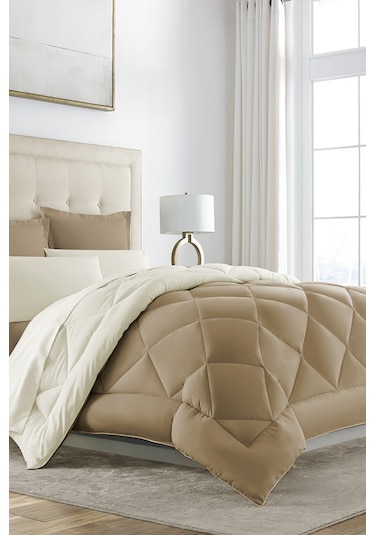 Alla Turca Çift Taraflı Lux Uyku Seti - Tek Kişilik Özel Çantalı Krem-sütlü Kahve