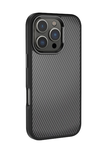 İphone Uyumlu 16 Pro Max Kılıf Karbon Fiber Görünümlü Parlak Kamera Çerçeveli Zore Venus Kapak-rose B