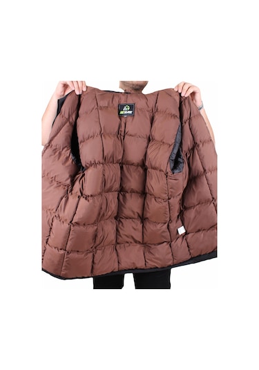 Starbattal Erkek Büyük Beden Kapüşonlu Mont Lujo 2504 Sıyah Siyah