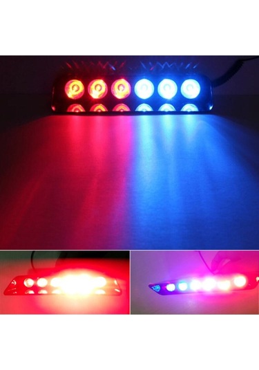Cam Içi Vantuzlu 6 Ledli 7 Modlu Kırmızı-mavi