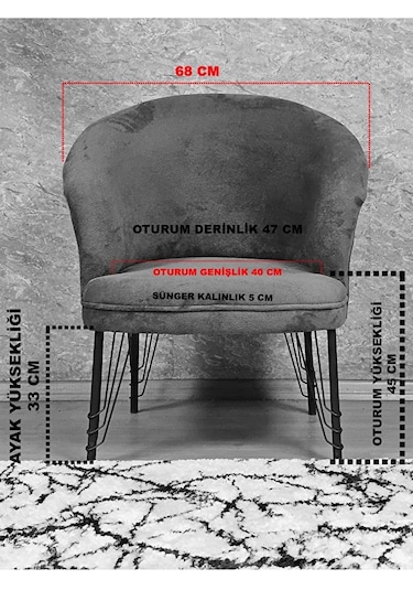 Tekli Teddy Krom Kaplama Telli Ayak Çay Seti Koltuk Tekli Berjer Çok Renkli