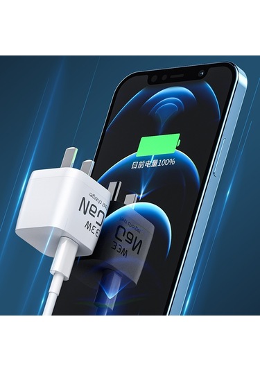 Wk Wp-u133 Gan 33w Küp Şeker Galyum Nitrür Şarj Cihazı Usb-c / Tip-c Veri Kablosu, Cn Fişi İle Diğer