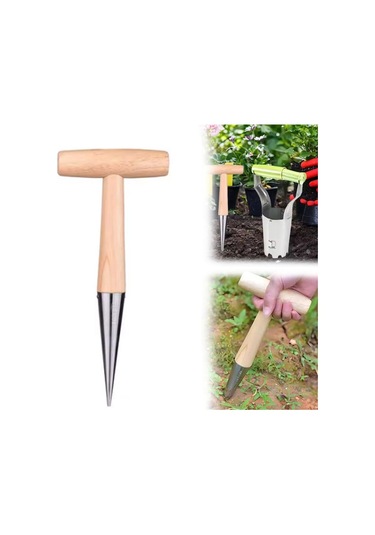 Bahçe Ampul Ekici Bahçecilik Aracı Tohum Ekici Delik Maker Bahçe El Aracı Bej
