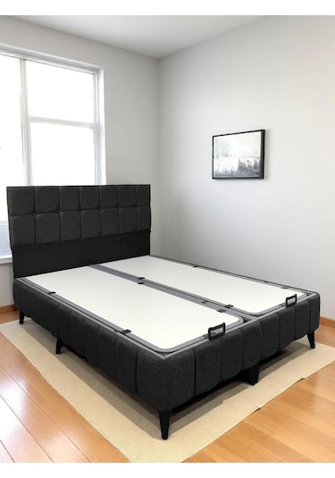 160x200 Çift Kişilik Pedli Yataklı Baza Başlık Takımı 3 Lü Yatak Odası Seti 160 x 200