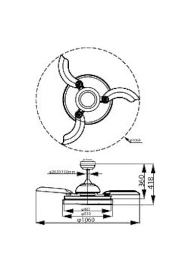 Philips Bliss Led Tavan Vantilatörü 20''