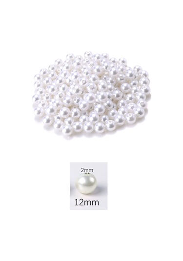 100 Gram 12mm Beyaz Renk Plastik İnci Boncuk Çanta Ve Takı Yapım Boncuğu 80 Adet