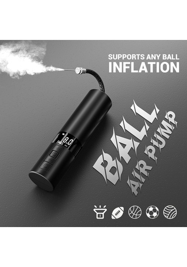 Xindoker 12 Psı Akıllı Spor Topu Pompa - Taşınabilir Kablosuz Sayısal Göstergeli, Fenerli, Futbol Basketbol İçin Lastik Uygun Değil