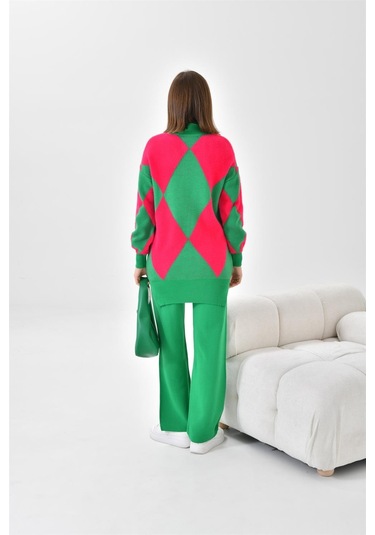 Ftz Women Kadın Baklava Desen Detaylı İkili Takım Benetton 20466-benetton Yeşil