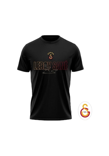 Gsstore Galatasaray Leroy Sane Artwork T-shirt Forma Siyah