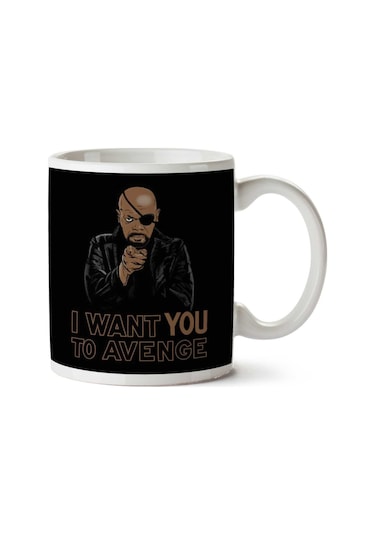 Uncle Fury I Want You To Avenge Avengers İki Tarafı Baskılı Kupa Bardak