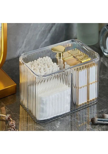 Fosenze 3 Bölmeli Transparan Pet Kosmetik Organizer - Kaliteli, Su Geçirmez, Makyaj Ve Makyaj Gereçleri İçin Raf Yöneticisi Şeffaf