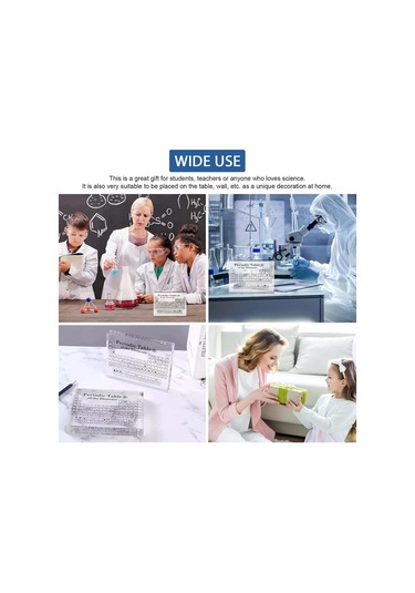 Monyee Akrilik Elementler Periyodik Tablosu: Ev Dekorasyonu, Öğretim Aracı Ve Bilim Severlere Hediye Şeffaf Siyah, Büyük Boy, 20x12.5cm
