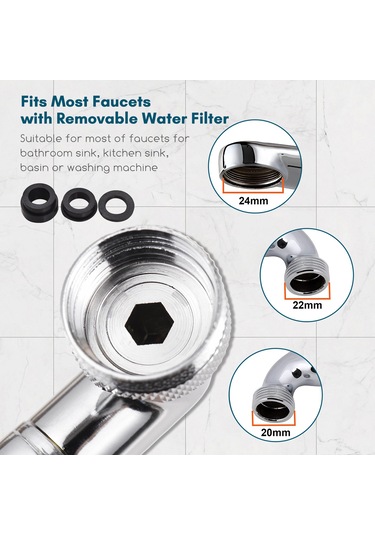 Youtek Aoresac 1440 Döner Musluk Uzatma Kolu - Çift Modlu Su Çıkışı, Kurulum Seti Dahil