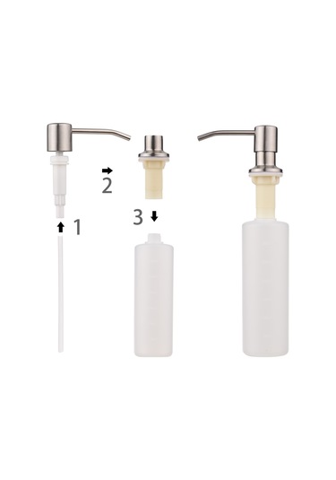 Mufunye 3 Adım El Yapımı Çevre Dostu 300ml Paslanmaz Çelikli Sabunluk - Mutfak, Banyo, Yatak Odası İçin Çok Amaçlı