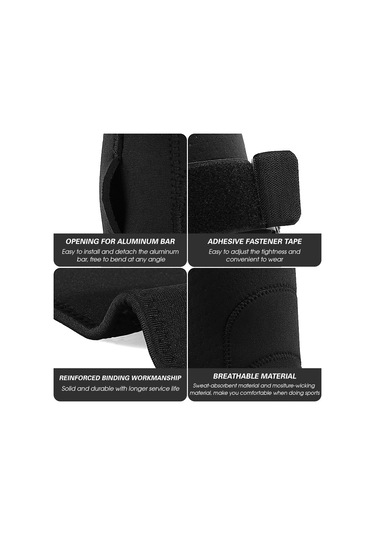 Wezone Dayanıklı Alüminyum Destekli Outdoor Spor Dizlik, Kaymayı Önleyici Ve Çarpma Koruyucu Siyah
