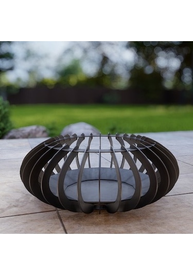 Parıltı Ateş Çukuru Elips Model Bahçeniz İçin Dekoratif Sağlam Siyah