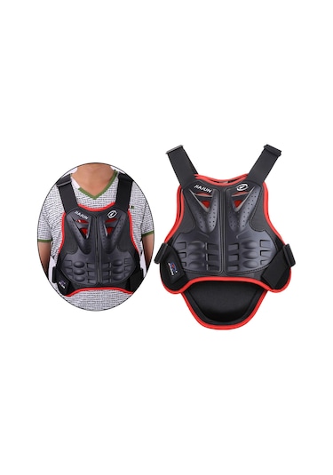 Suntek Dirtbike Red M Için Motosiklet Koruma Yeleği Omurga