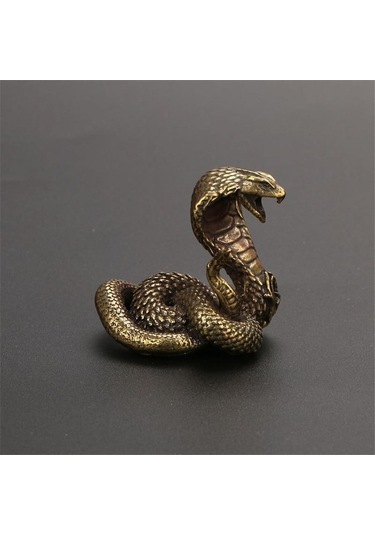Antik Bronz Kobra Heykeli Süs Zodyak Yılan Minyatür Figürler Bakır Masaüstü Dekorasyon Çay Evcil Hayvan Dekor Aksesuarları Zanaat