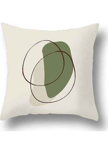 Kuzey Avrupa Geometrik Keten Yastık 50 50cm-50 Ekru