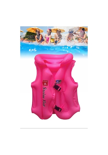Abc Desen Pembe Çocuklar İçin Havuz Deniz Can Yeleği Pembe