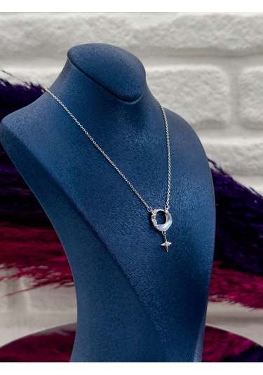 925 Ayar Gümüş Kuzey Yıldızı Modeli Lüks Kadın Kolye Gümüş