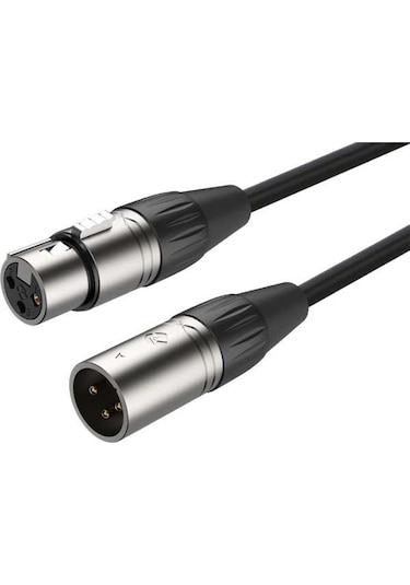 10 Metre Xlr Mikrofon Kablosu Siyah Erkek Dişi Ses Kablosu