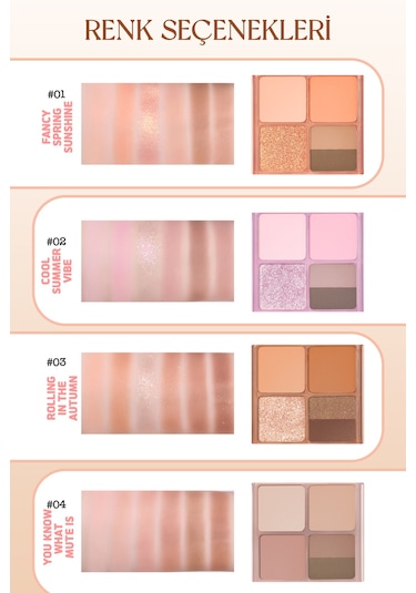 Mat, Parıltılı Tonlarda 5'li Far Paleti Perıpera Ink Pocket Shadow Palette 08 Strawberry In Mute 08 Strawberry In Mute