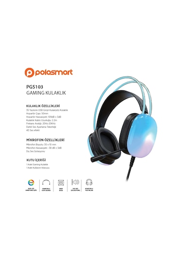 Polosmart PGS103 Kablolu Kulak Üstü Oyuncu Kulaklığı