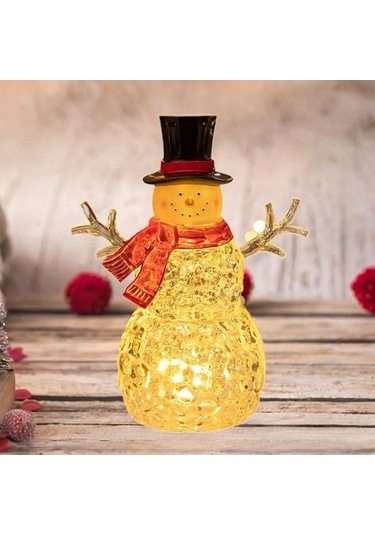 Opulentliving İşıklı Suntek Kardan Adam İç Dekorasyonu, 17x11.5x23.5cm, Aa Pilli Orta