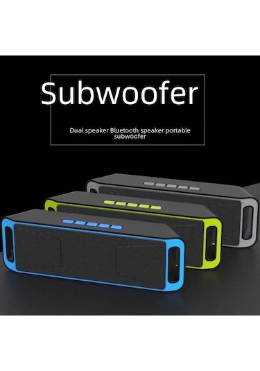 "çift Kablosuz Bağlantı Ve Radyo Özellikli Sc208 Taşınabilir Bluetooth Hoparlör"