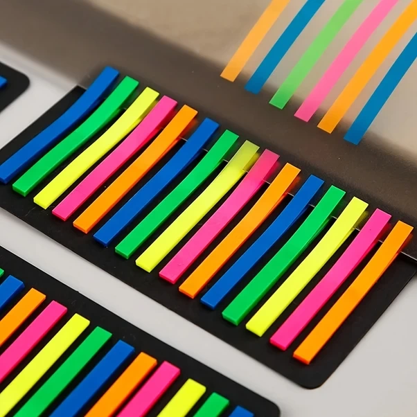 Wangxi 3 Adet 900 Yaprak Ultra İnce Pet Şeffaf Yapışkanlı Not Kitap Ayracı