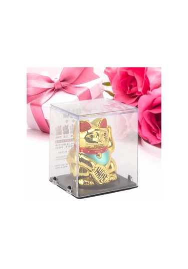 Springsun Güneş Enerjili Plastik Mıklama Kedi: Ev, Ofis, Araba Dekorasyonu - Şans Ve Zenginlik Simgesi Mly23063a Altın