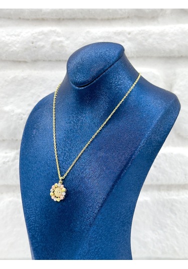 Üç Renkli Dorika Kadın Gümüş Set Takımı - Kolye Seti Gümüş