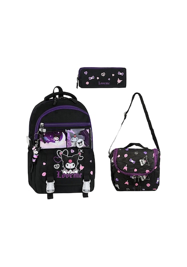 Kuromi Beslenmeli Kalemlikli Ilkokul Sırt Çantası
