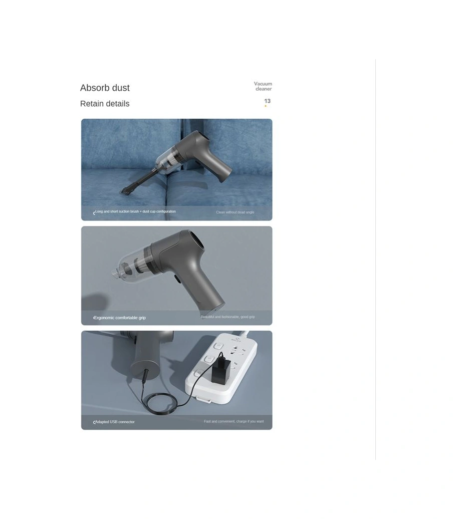 Crackedice Taşınabilir Araba Elektrikli Süpürgesi 11000pa Güçlü Emiş Araba Masaüstü-b