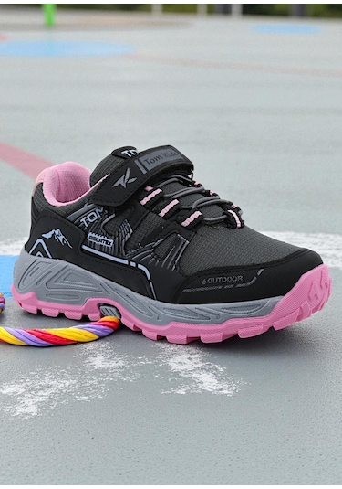 Khayt Ferrex Su Ve Soğuk Dayanıklı Kaymaz Taban Kışlık Unisex Çocuk Outdoor Spor Ayakkabı Füme - Pembe
