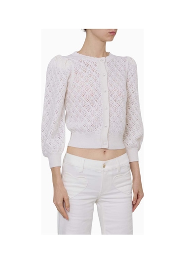 Almi Alice And Olivia Doris Dantel Kısa Hırka Krem