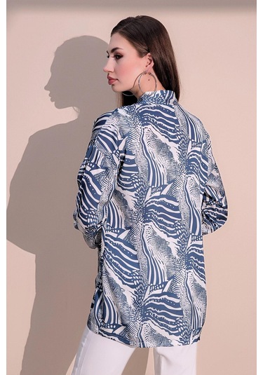 Kadın Mavi Safari Desen Yeni Moda Saten Çift Cepli Salaş Kimono Ceket - Tesettüre Uygun Mavi Kadın Mavi Safari Desen Yeni Moda Saten Çift Cepli Salaş Kimono Ceket - Tesettüre Uygun Mavi