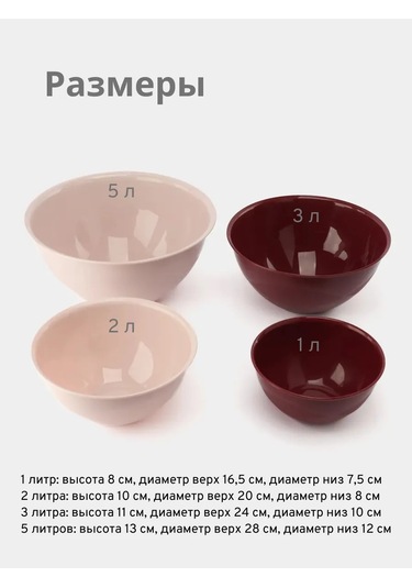 Mutfak İçin Plastik Kabuslar, 4 Adet: 1, 2, 3, 5 L, Set No:2 272114912