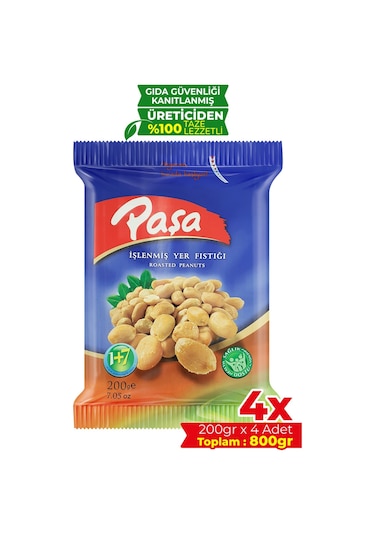 Paşa Kuruyemiş İşlenmiş Yer Fıstığı 4 x 200 G