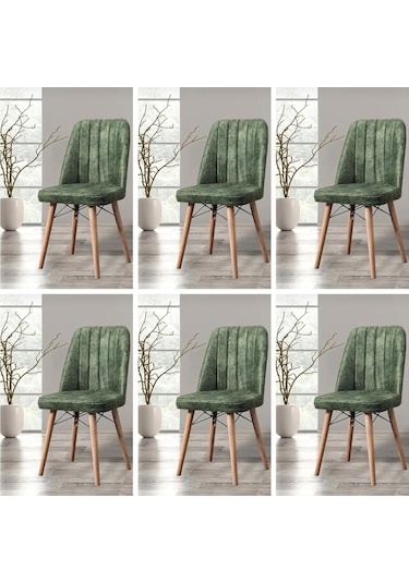 Yonga Concept Karegold Sandalye 6 Adet Yeşil